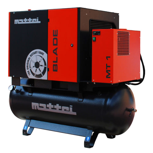 5HP Mattei Rotary Vane Air Compressor w/ Air Dryer 80/120gal (BLADE 4 TM-SE)